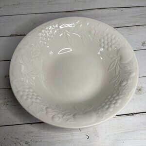 Gibson Designs White Raised Fruit 9" Vegetable Serving Bowl